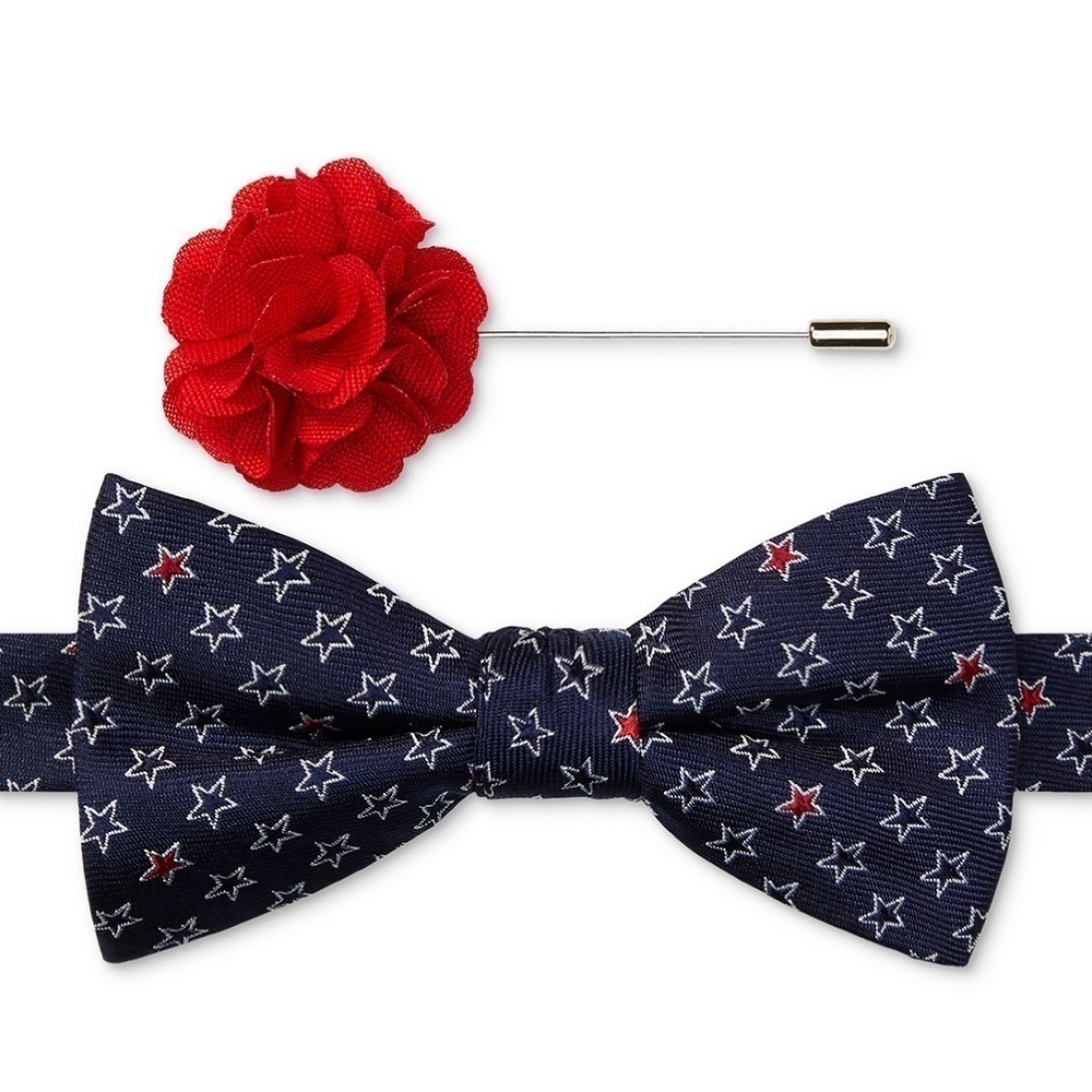 Tommy Hilfiger Men’s Seattle Star Bow tie & Pin Set